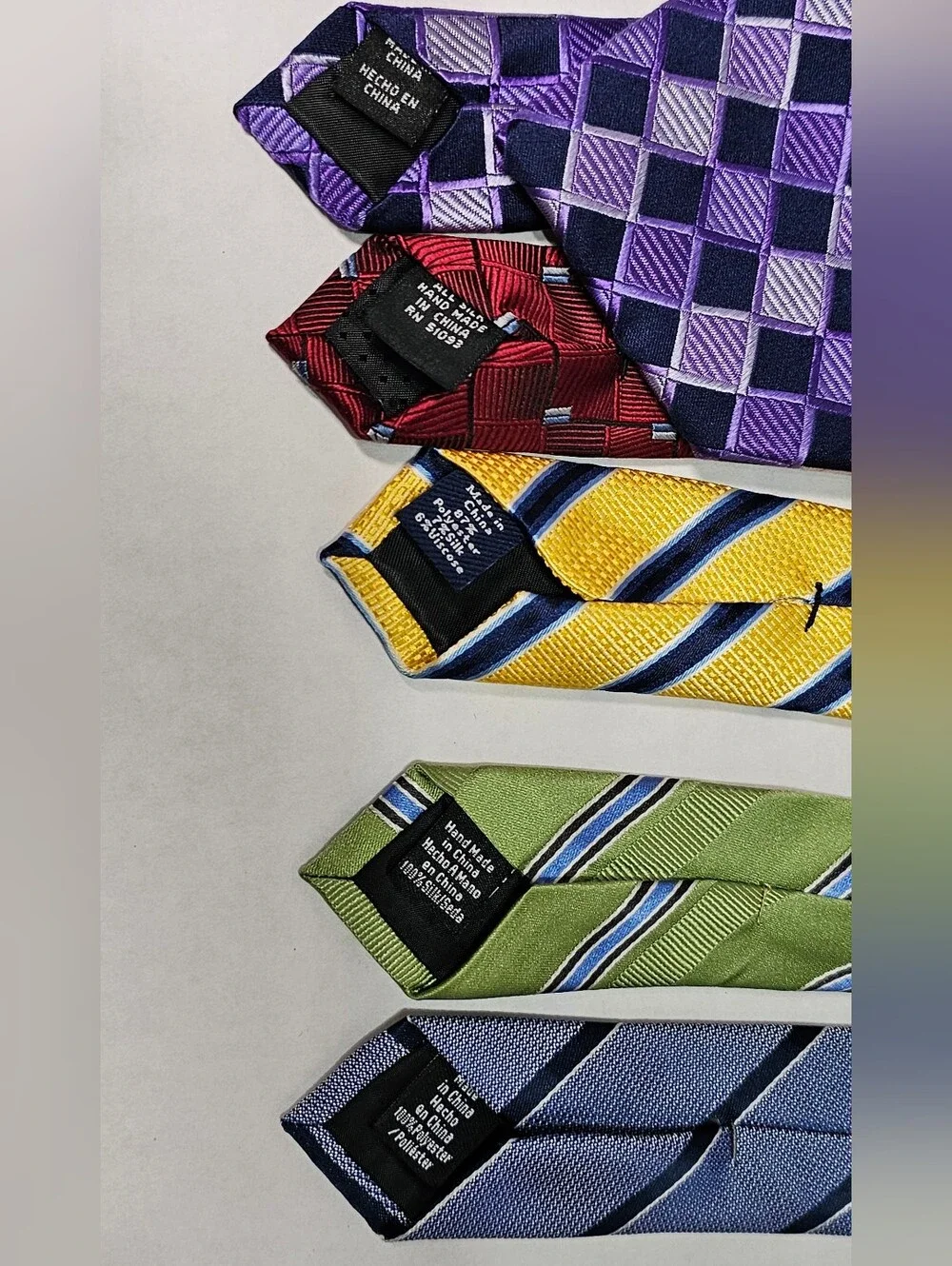Croft & Barrow Silk Neckties Lot Of 5 Various Colors And Designs Classic